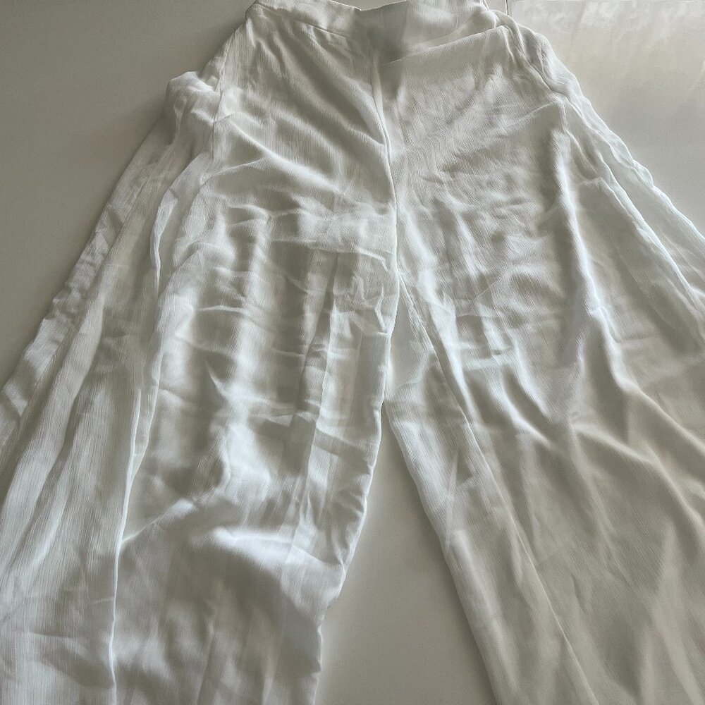 White Summer beach pants XS